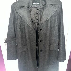 London Fog Women's Charcoal Wool Blend Coat
